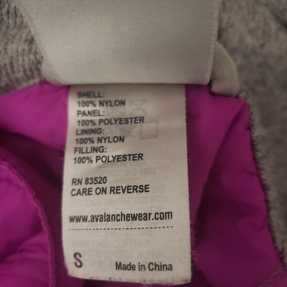 Avalanche Jacket S Hooded Full Zip Gray Magenta - Picture 10 of 11